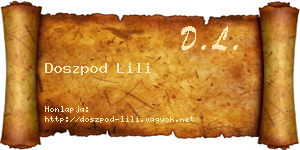 Doszpod Lili névjegykártya