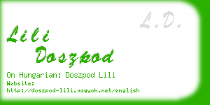 lili doszpod business card